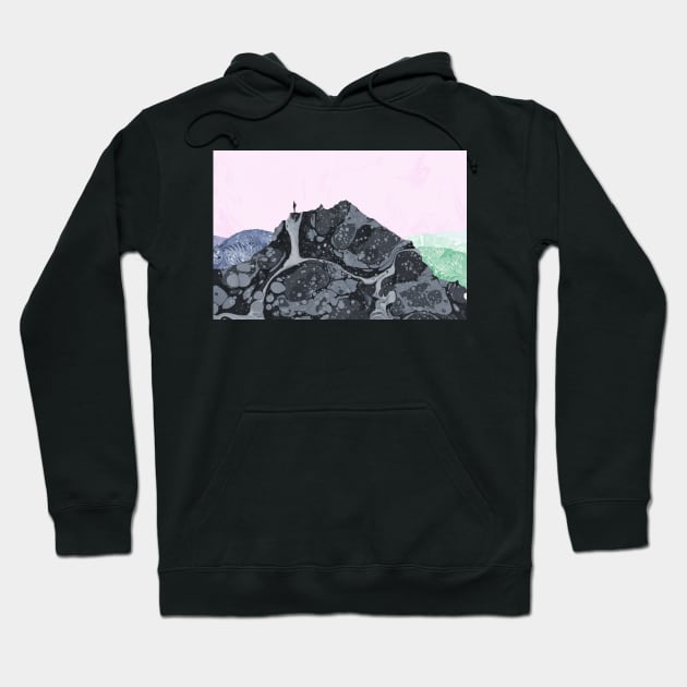 Man at the top and on the edge Hoodie by MarbleCloud